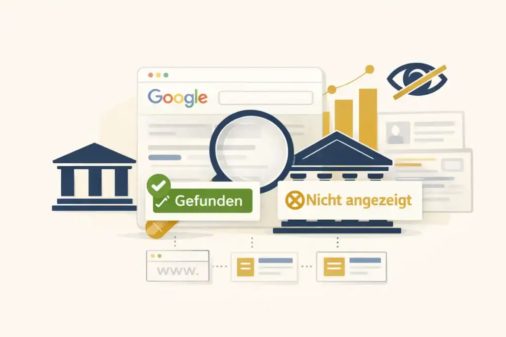 Google findet eine Kanzlei-Website, zeigt sie aber nicht in den Suchergebnissen an