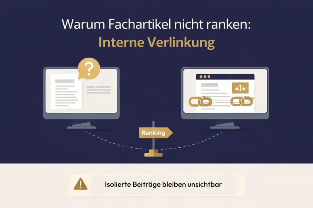 Interne Verlinkung auf Kanzlei-Website – strukturierte Navigation verbessert Google-Sichtbarkeit